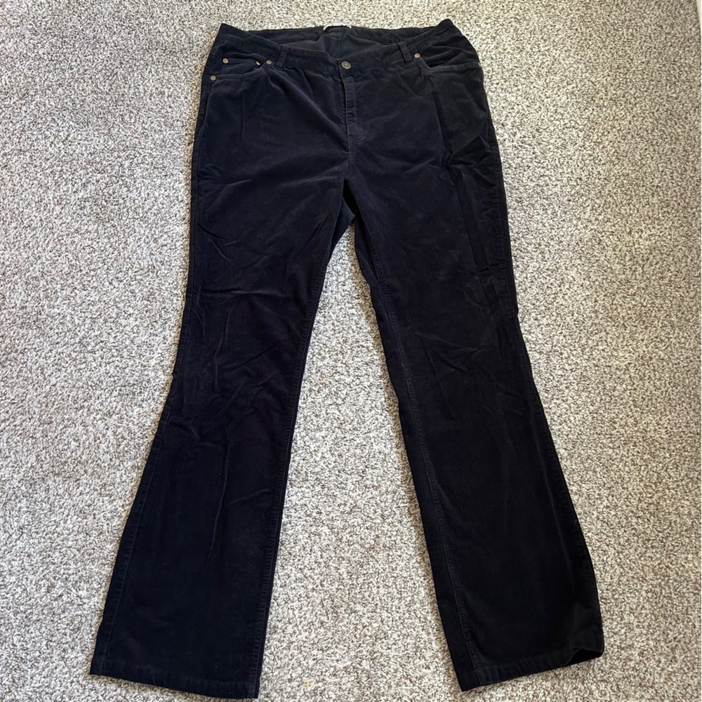 🦋 Woman Within Black Corduroy Pants 16W Tall Casual Winter Soft Comfy